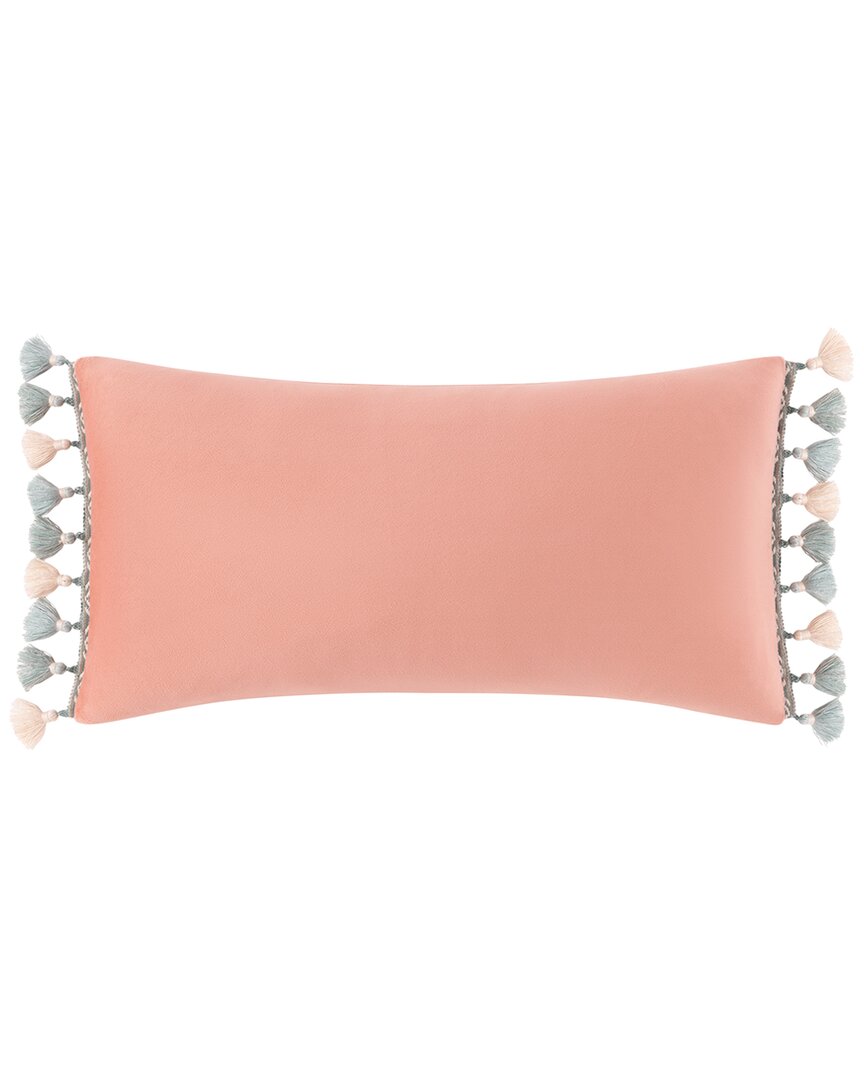 Rose Tree Komodo Velvet Boudoir Pillow With Tassels In Pink