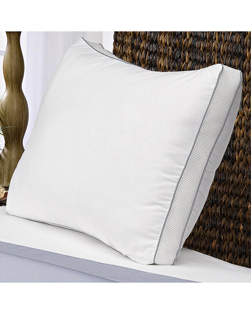 Ella Jayne Exquisite Soft Plush Luxurious Mesh Gusseted Gel Fiber Stomach Sleeper Pillow In White