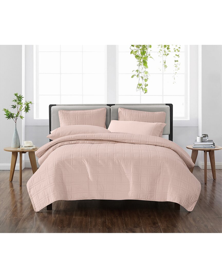 Cannon Solid Quilt Set In Pink
