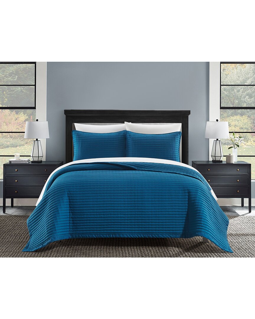 Chic Home Xander Quilt Set In Blue