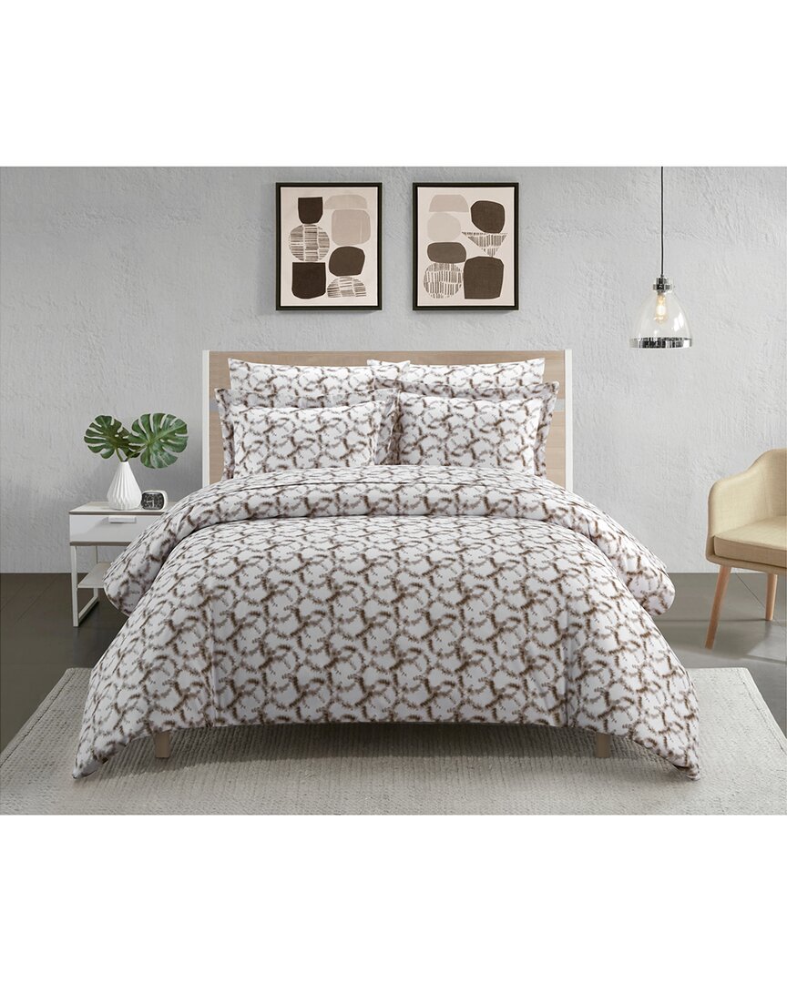 Chic Home Chrystel Duvet Cover Set In Taupe