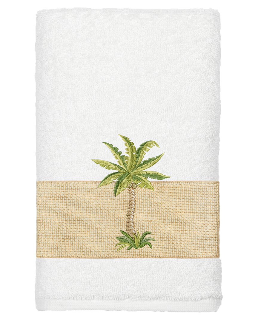 Linum Home Textiles Turkish Cotton Colton Embellished Hand Towel In White