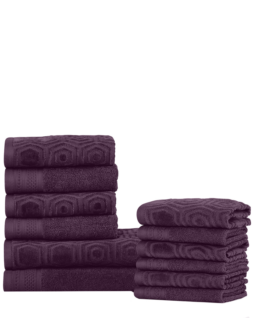 Shop Superior Jacquard And Solid Absorbent 12pc Combed Cotton Towel Set