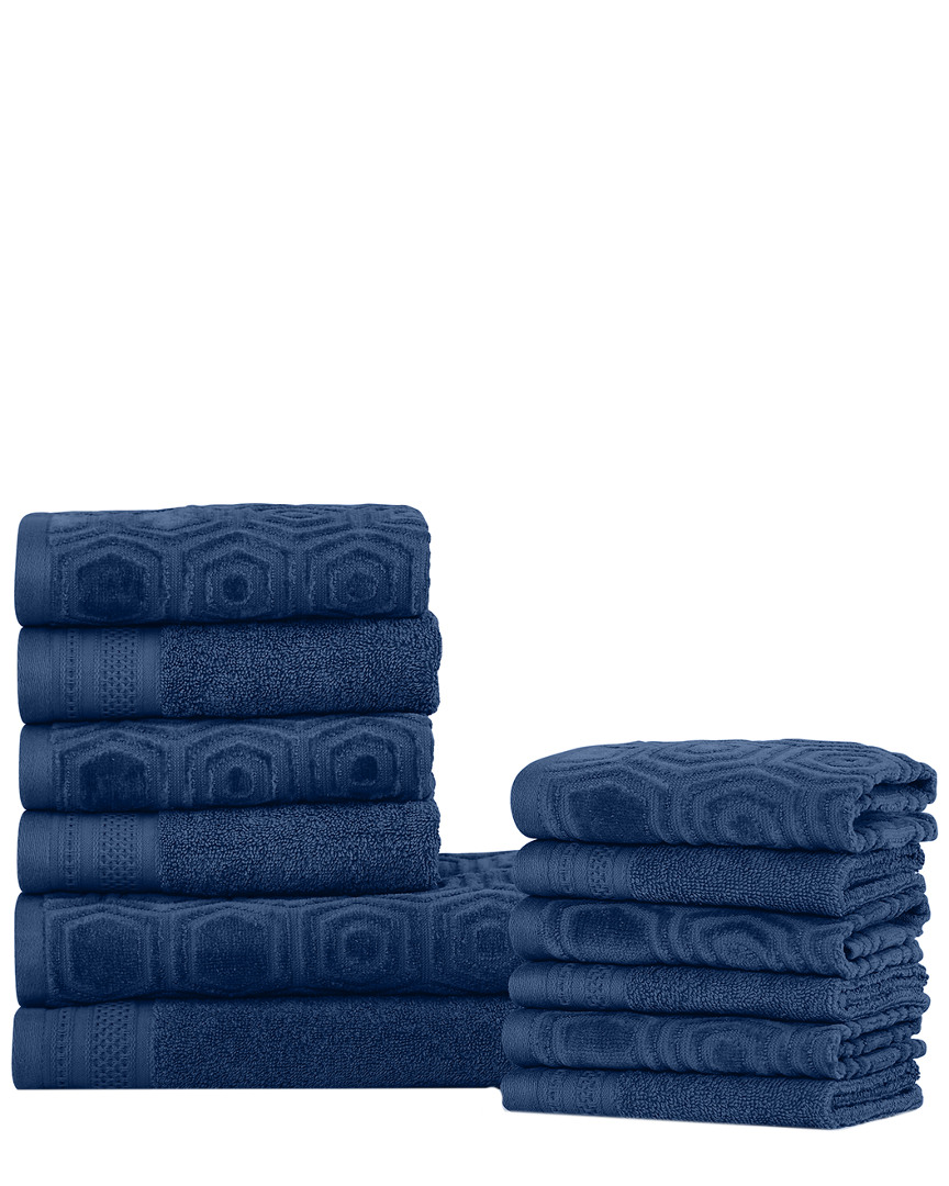 SUPERIOR SUPERIOR JACQUARD AND SOLID ABSORBENT 12PC COMBED COTTON TOWEL SET 