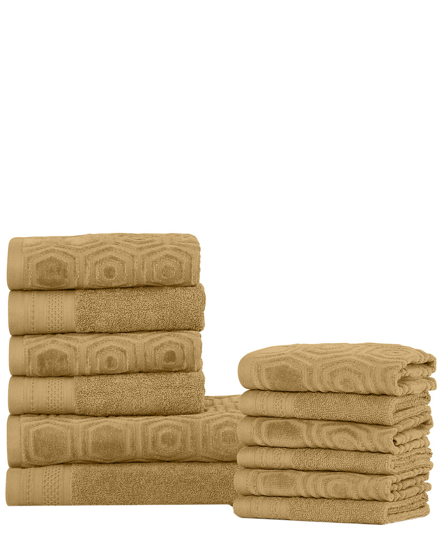 SUPERIOR SUPERIOR JACQUARD AND SOLID ABSORBENT 12PC COMBED COTTON TOWEL SET