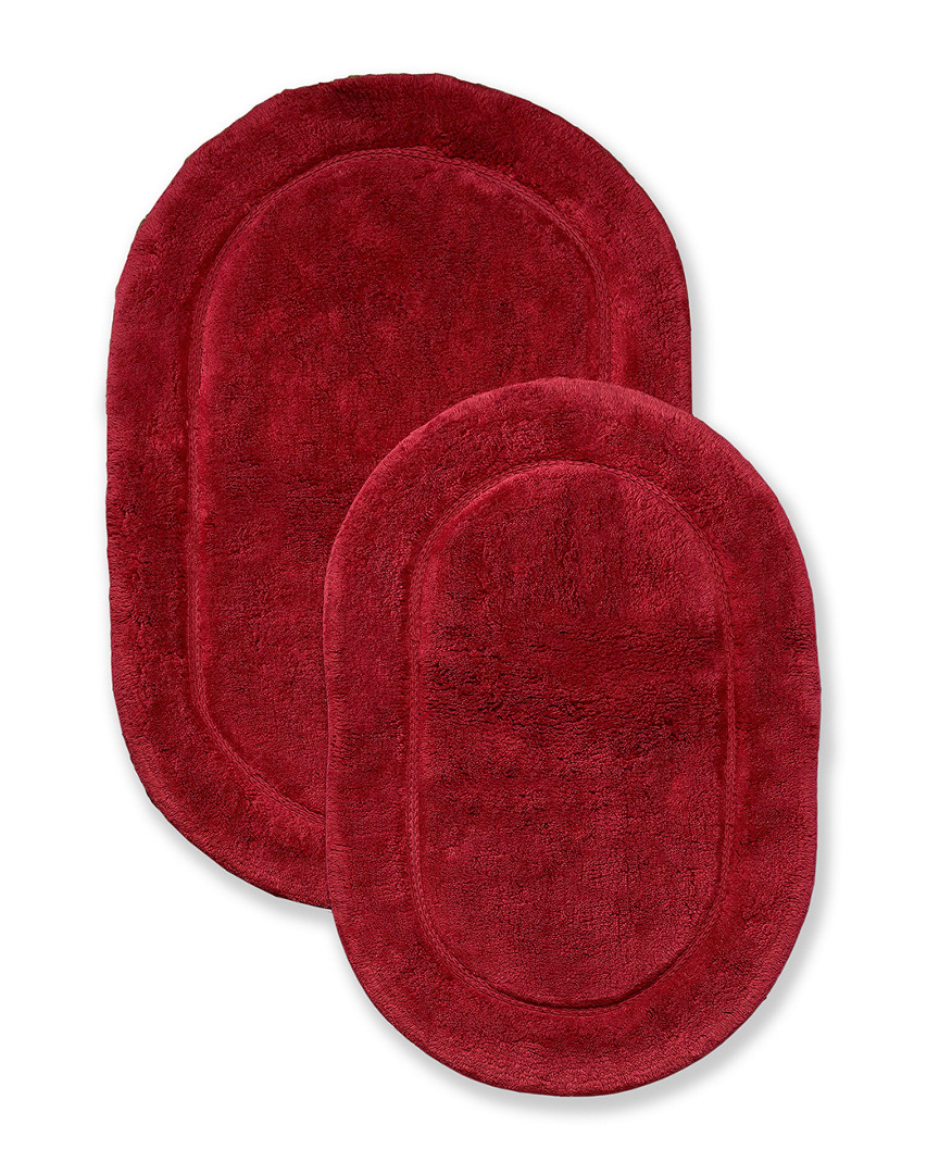Superior Non-slip Oval 2pc Absorbent Bath Rug Set