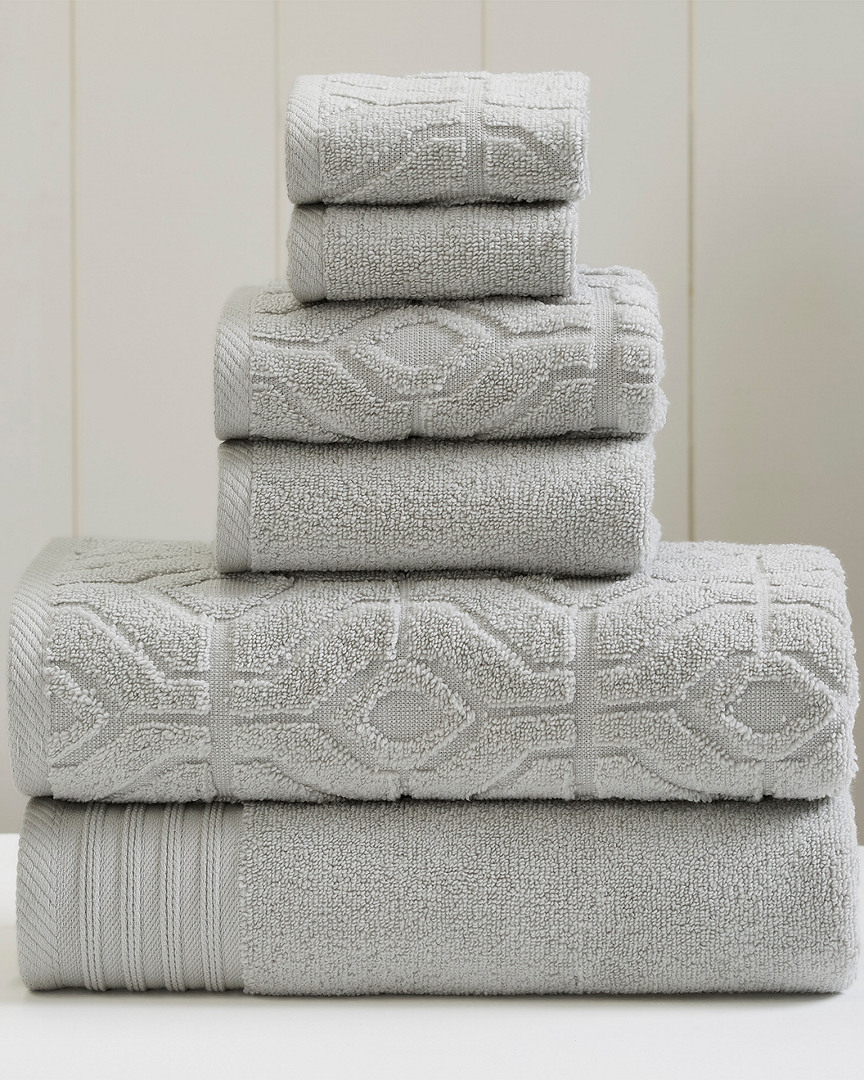 Modern Threads 6-piece Yarn Dyed Diamond Gate Jacquard Towel Set