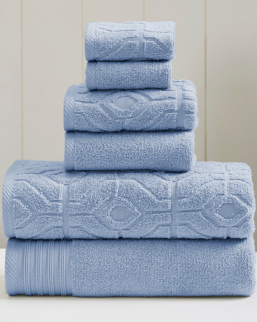 Modern Threads 6-piece Yarn Dyed Diamond Gate Jacquard Towel Set