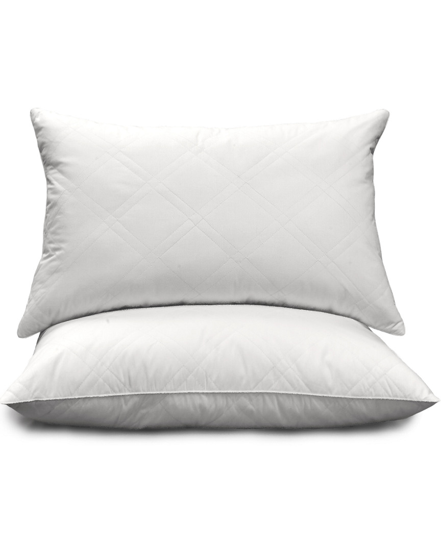 Blue Ridge Home Royal Lux Quilted Set Of 2 Down Blend Pillows