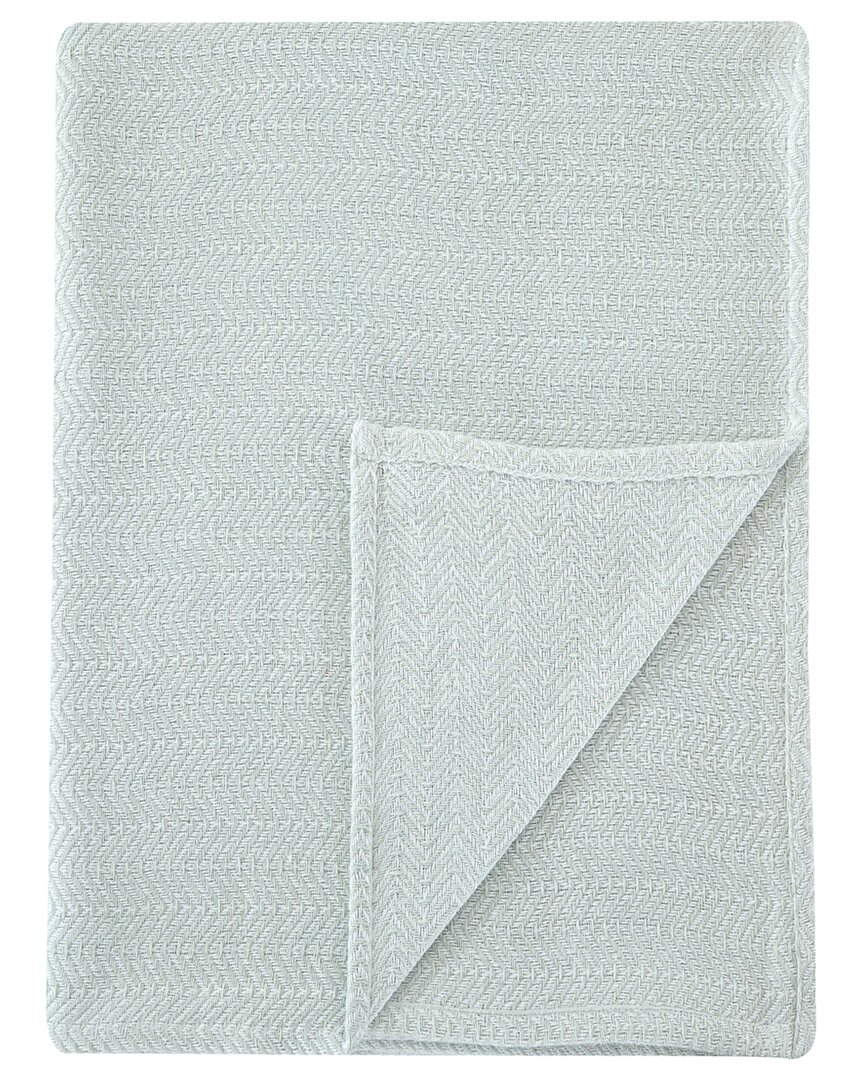 Melange Home Herringbone Cotton Blanket In Grey