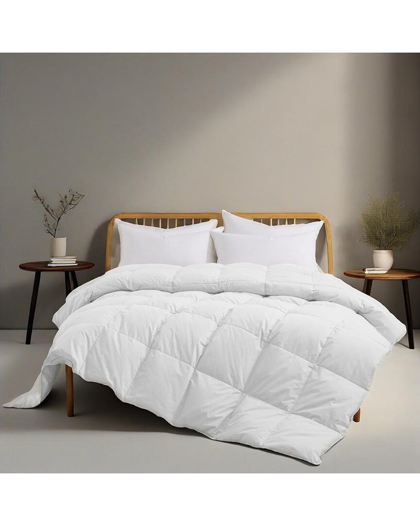 Unikome 300 Thread Count  All Season Organic Cotton White Goose Down  Comforter - White