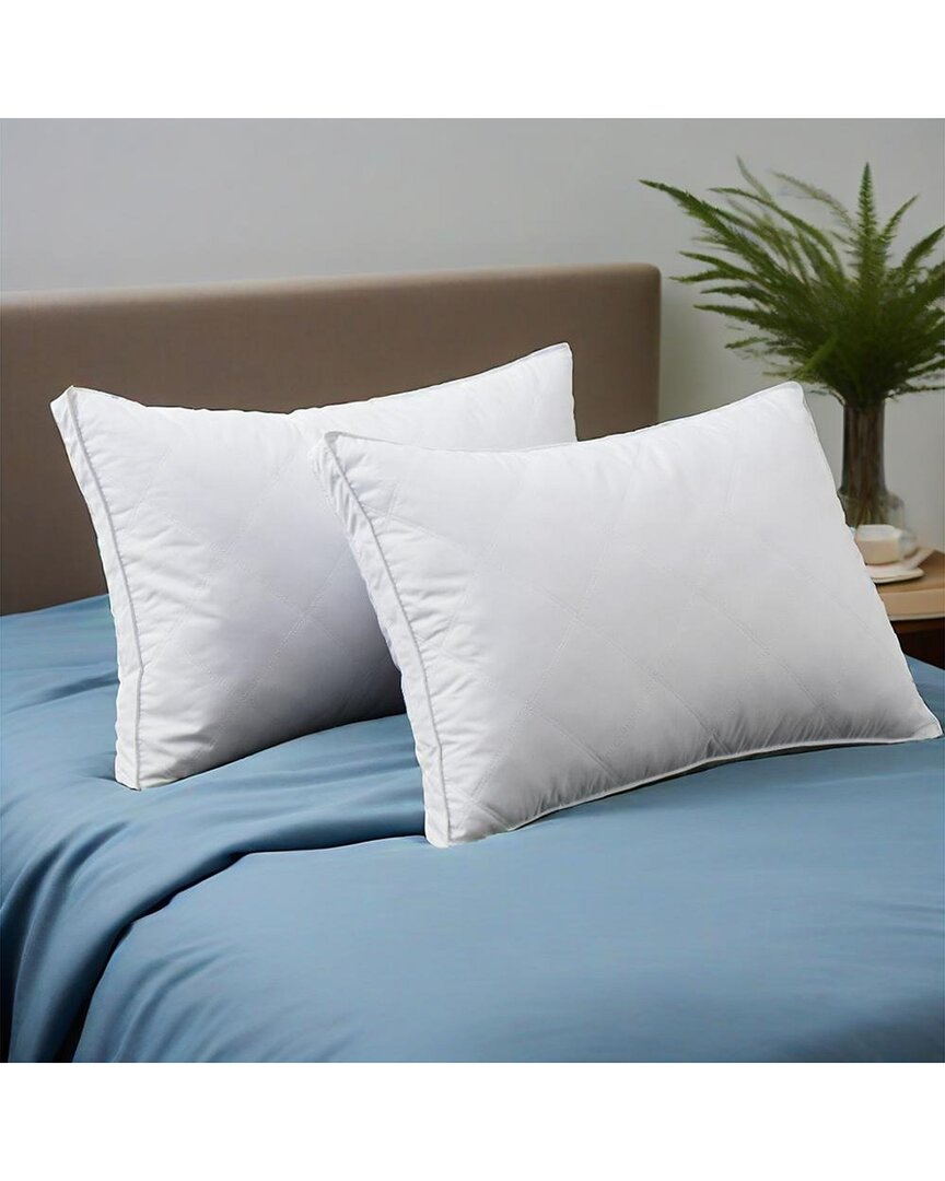 Unikome 2 Pack Medium Firm Diamond Quilted Feather Pillow With Gusset Design