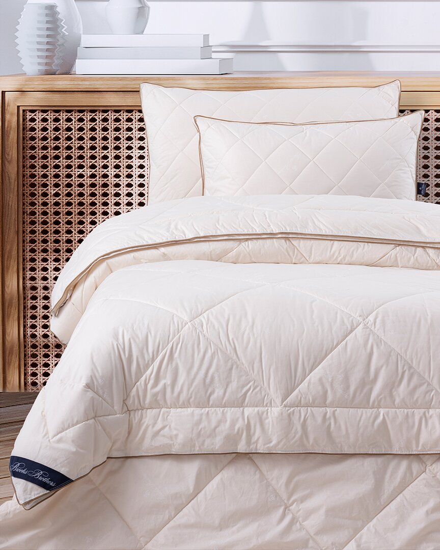 Brooks Brothers Wool Quilt In Cream