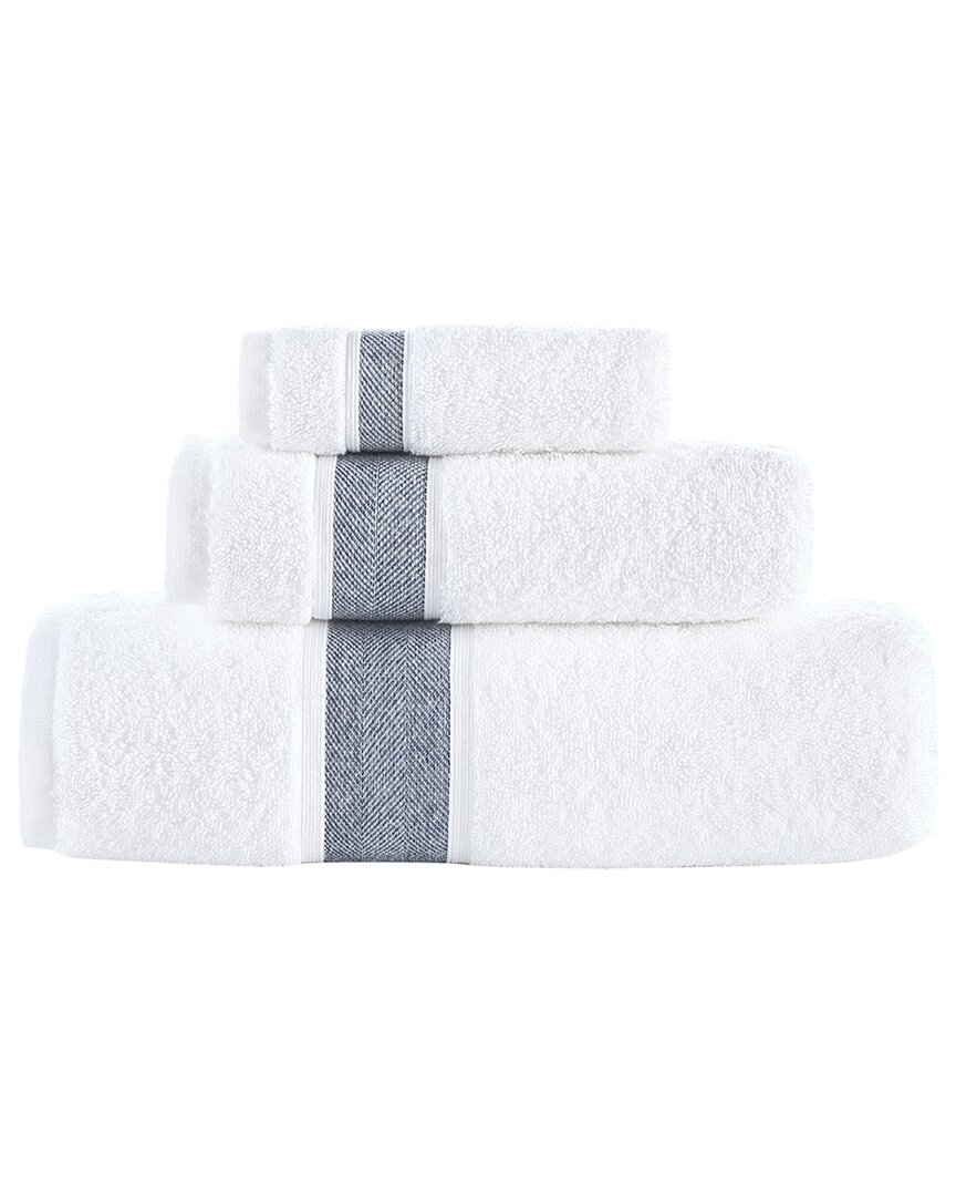 Brooks Brothers Ottoman Rolls 3pc Towel Set In Navy