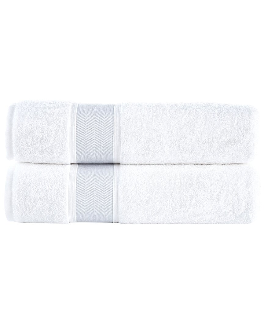 Brooks Brothers Ottoman Rolls 2pc Bath Sheets In Silver