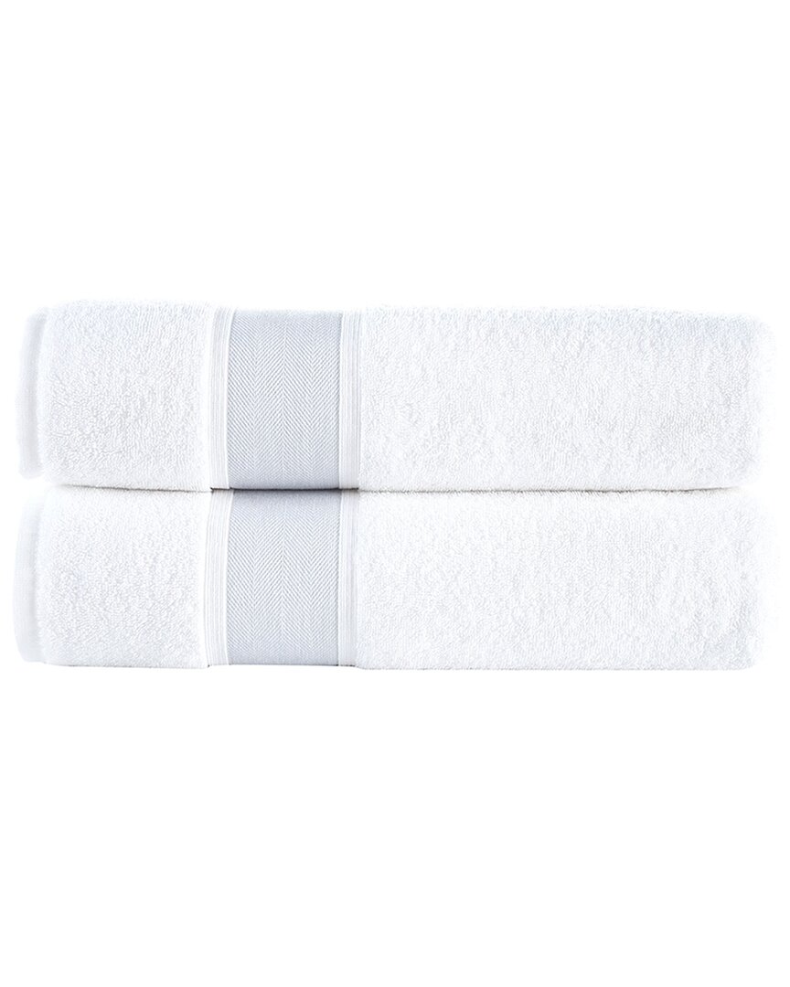 Brooks Brothers Ottoman Rolls 2pc Bath Towels In Silver