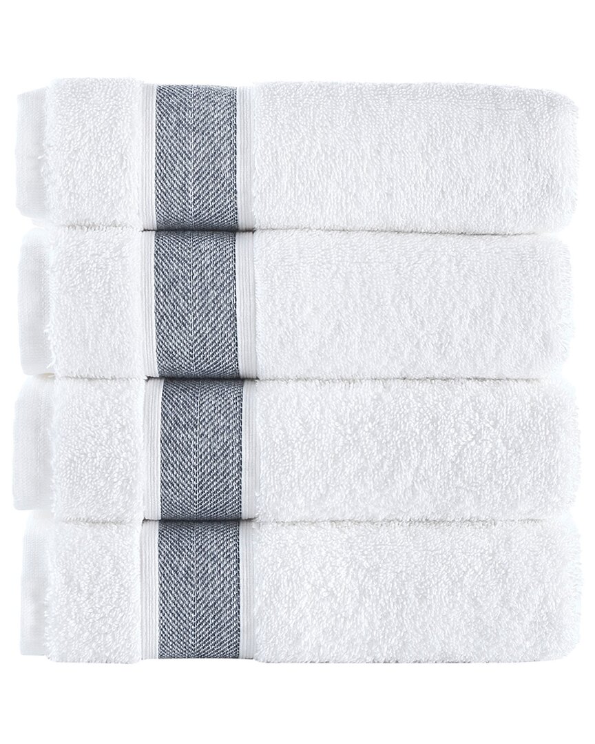 Brooks Brothers Ottoman Rolls 4pc Hand Towels In Navy