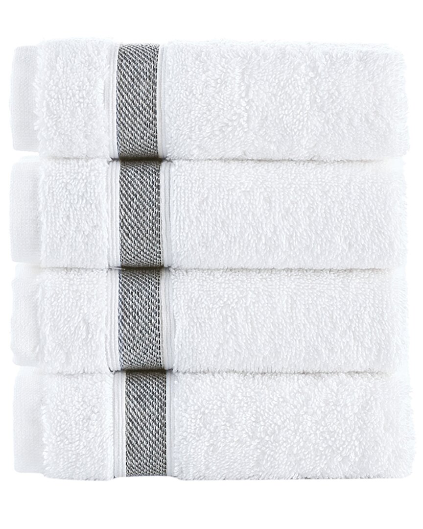 Brooks Brothers Ottoman Rolls 4pc Wash Towels In White
