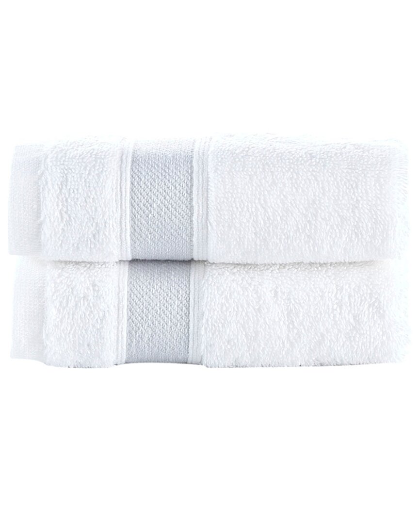 Brooks Brothers Ottoman Rolls 2pc Wash Towels In Silver