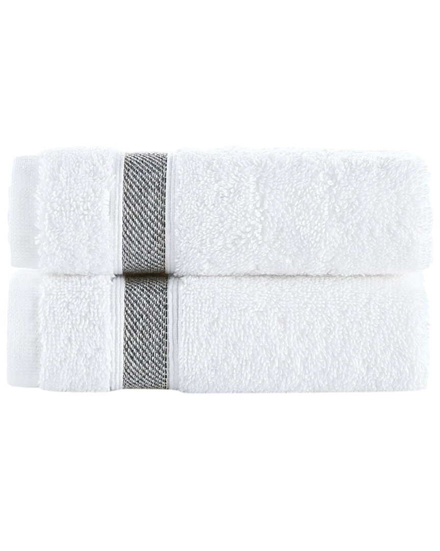 Brooks Brothers Ottoman Rolls 2pc Wash Towels In Silver