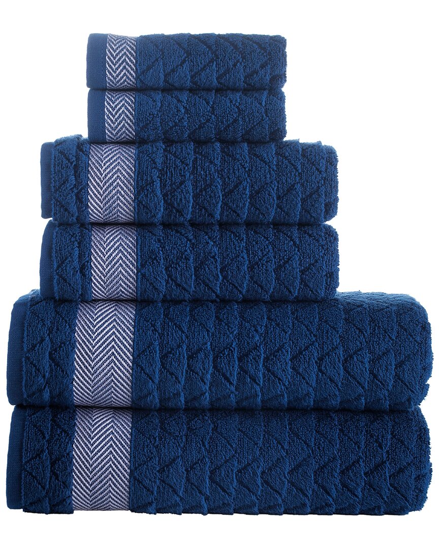 Brooks Brothers Herringbone 6pc Towel Set In Navy