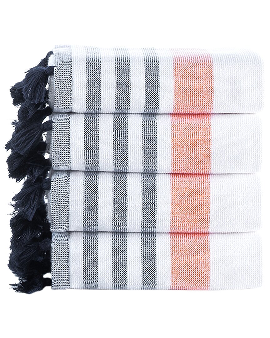Brooks Brothers Turkish Pesthemal 4pc Wash Towels In Orange