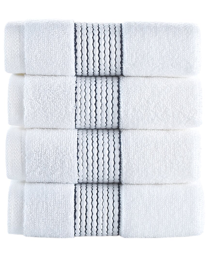 Brooks Brothers Rope Stripe Border 4pc Wash Towels In Navy