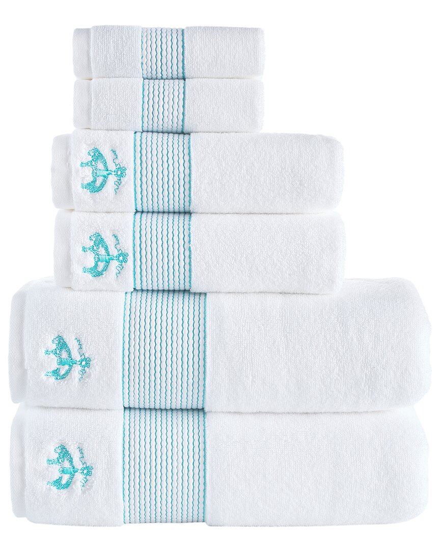 Brooks Brothers Rope Stripe Border 6pc Towel Set In Green