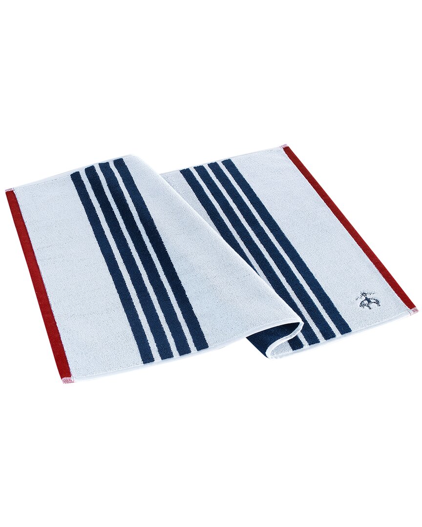 Brooks Brothers Nautical Blanket Stripe Bath Mat In White
