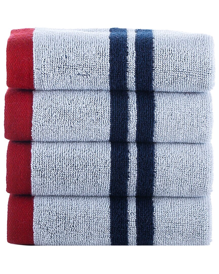 Brooks Brothers Nautical Blanket Stripe 4pc Wash Towels In White