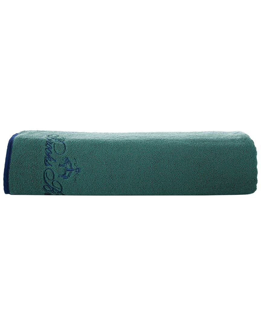 Shop Brooks Brothers Contrast Frame Bath Sheet In Green