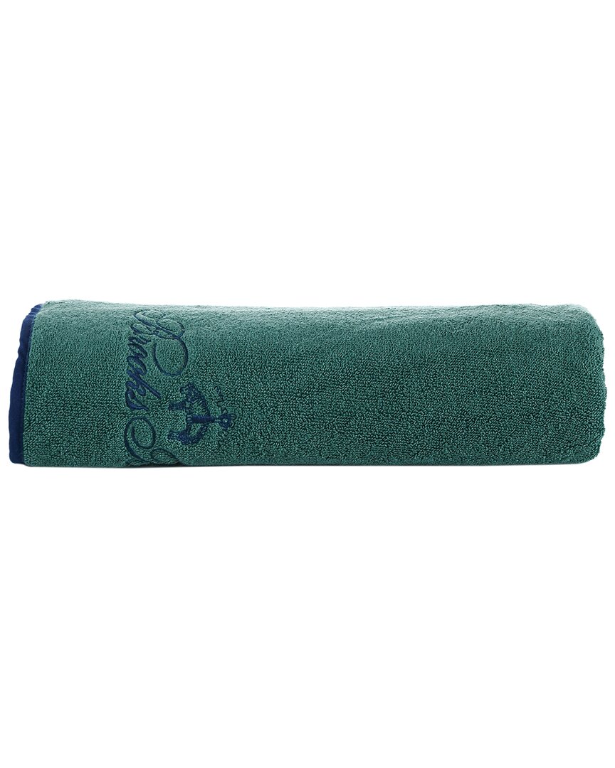 Shop Brooks Brothers Contrast Frame Bath Towel In Green