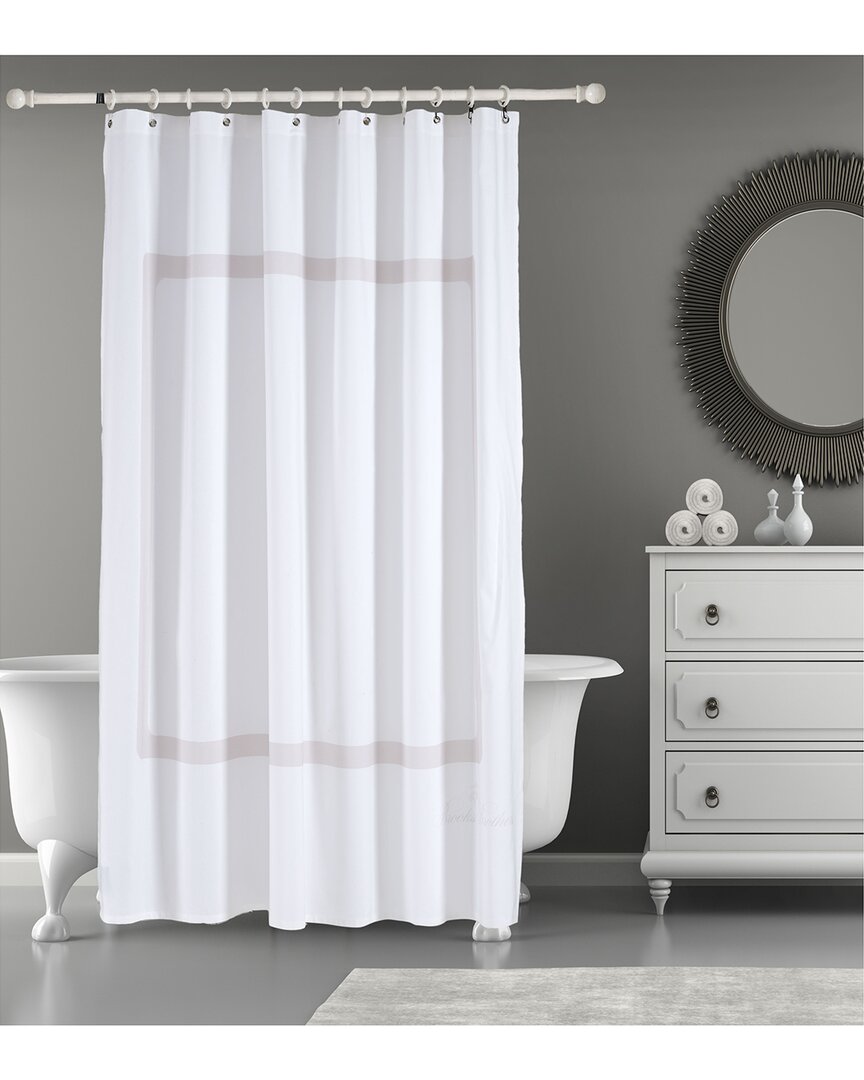 Brooks Brothers Contrast Frame Shower Curtain In White