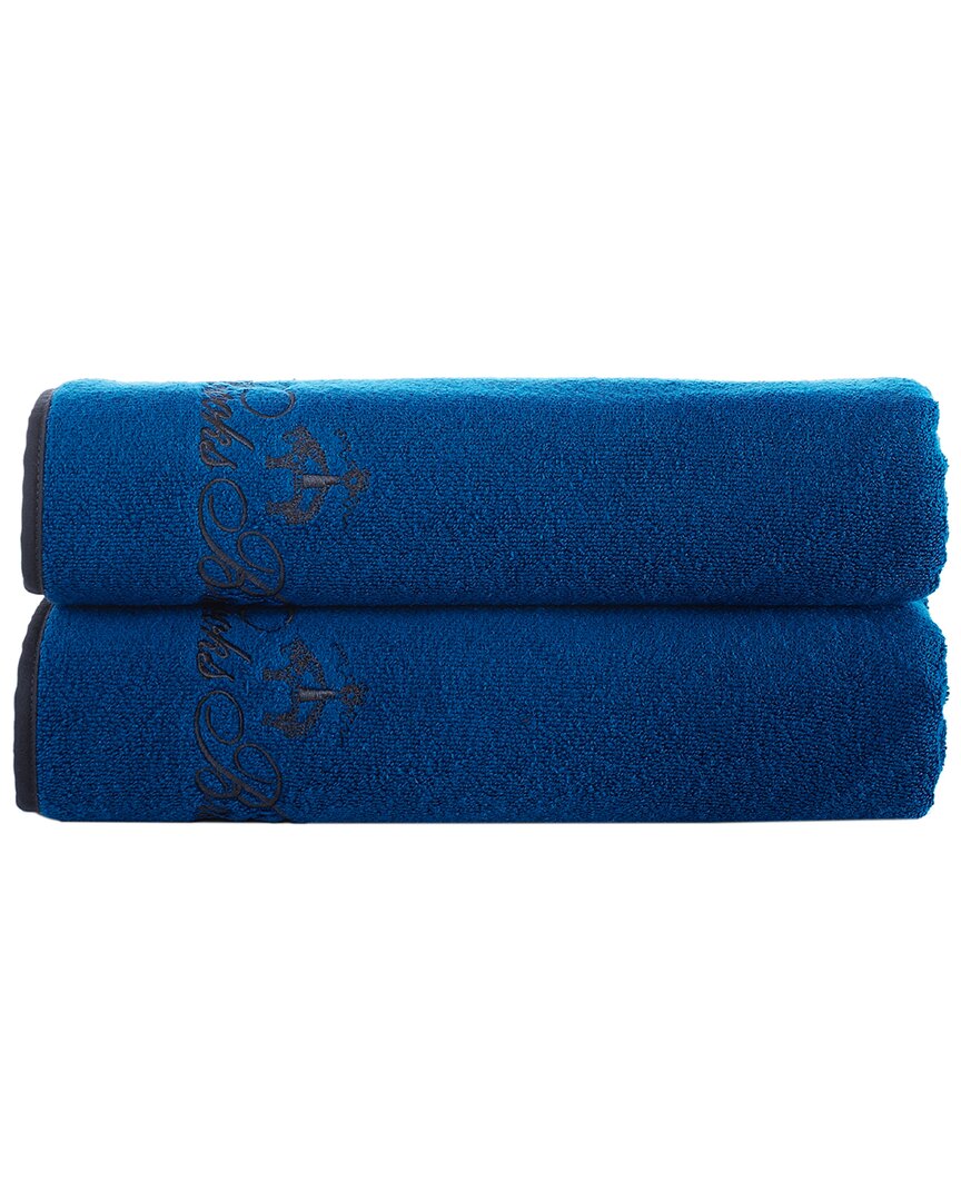 Brooks Brothers Contrast Frame 2pc Bath Towels In Blue