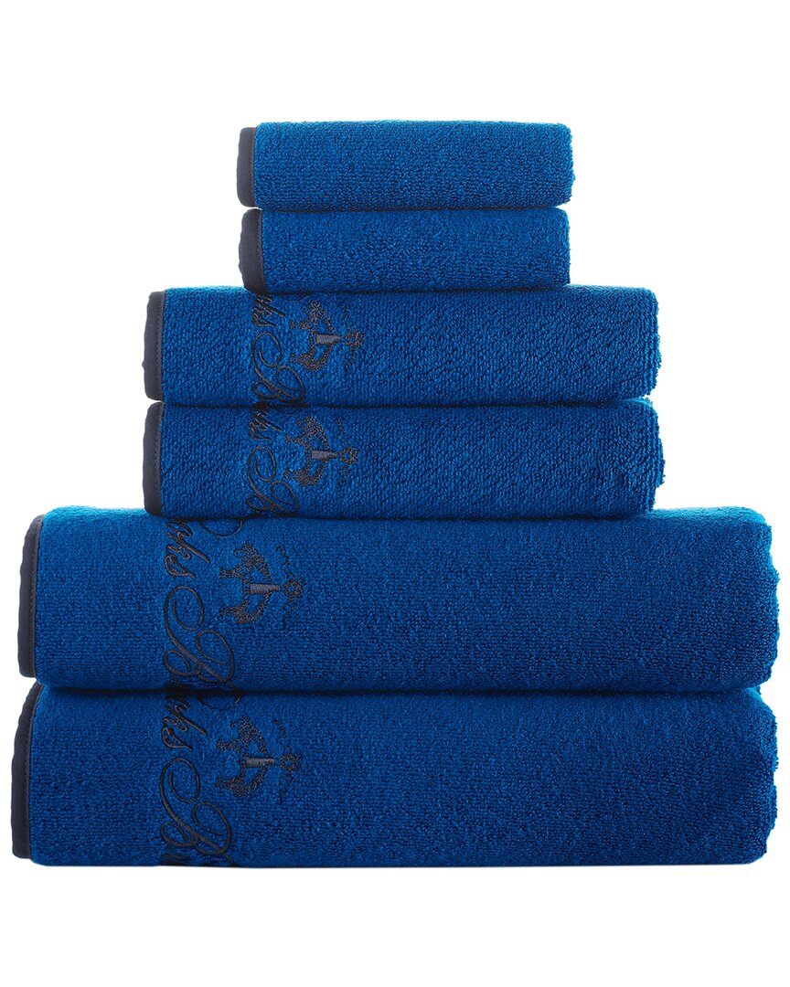 Brooks Brothers Contrast Frame 6pc Towel Set In Blue