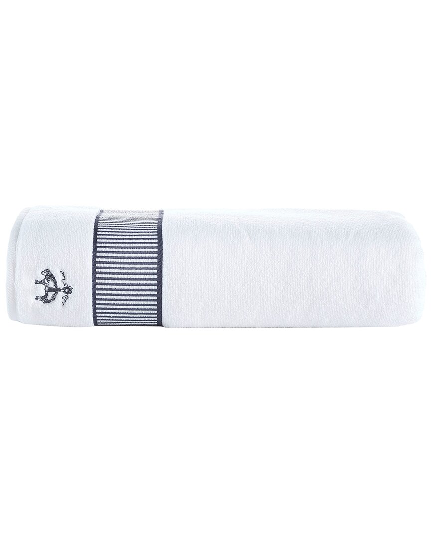 Brooks Brothers Fancy Border Bath Towel In Silver