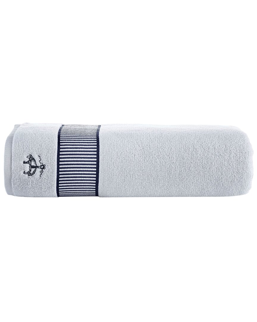 Brooks Brothers Fancy Border Bath Towel Silver In Silver