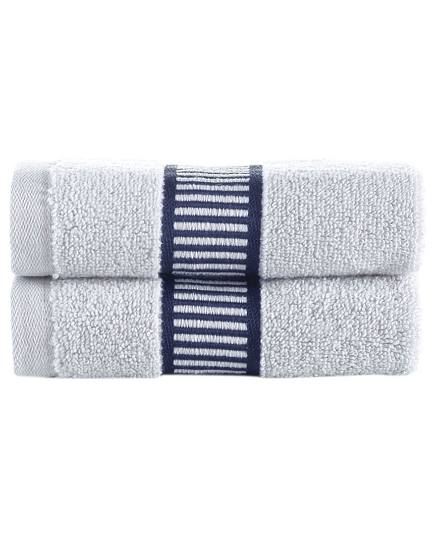 Brooks Brothers Fancy Border 2pc Wash Towels In Metallic