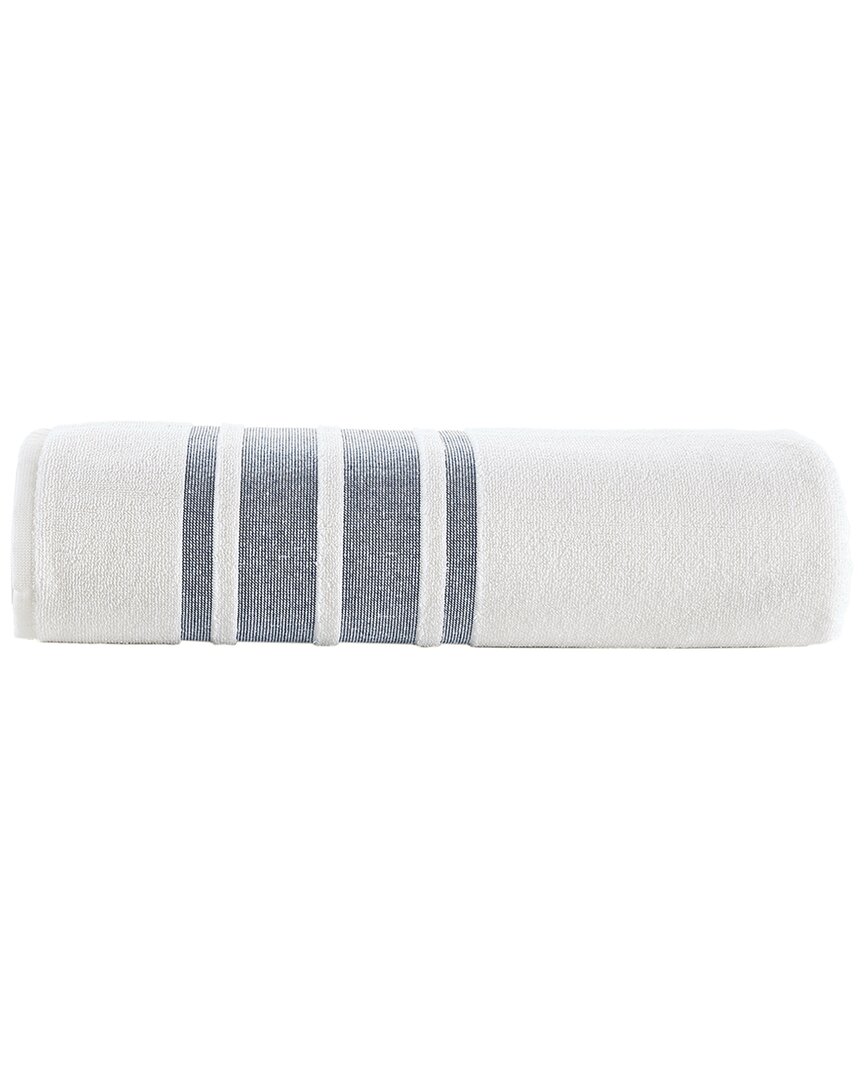 Brooks Brothers Contrast Border Bath Sheet In Navy