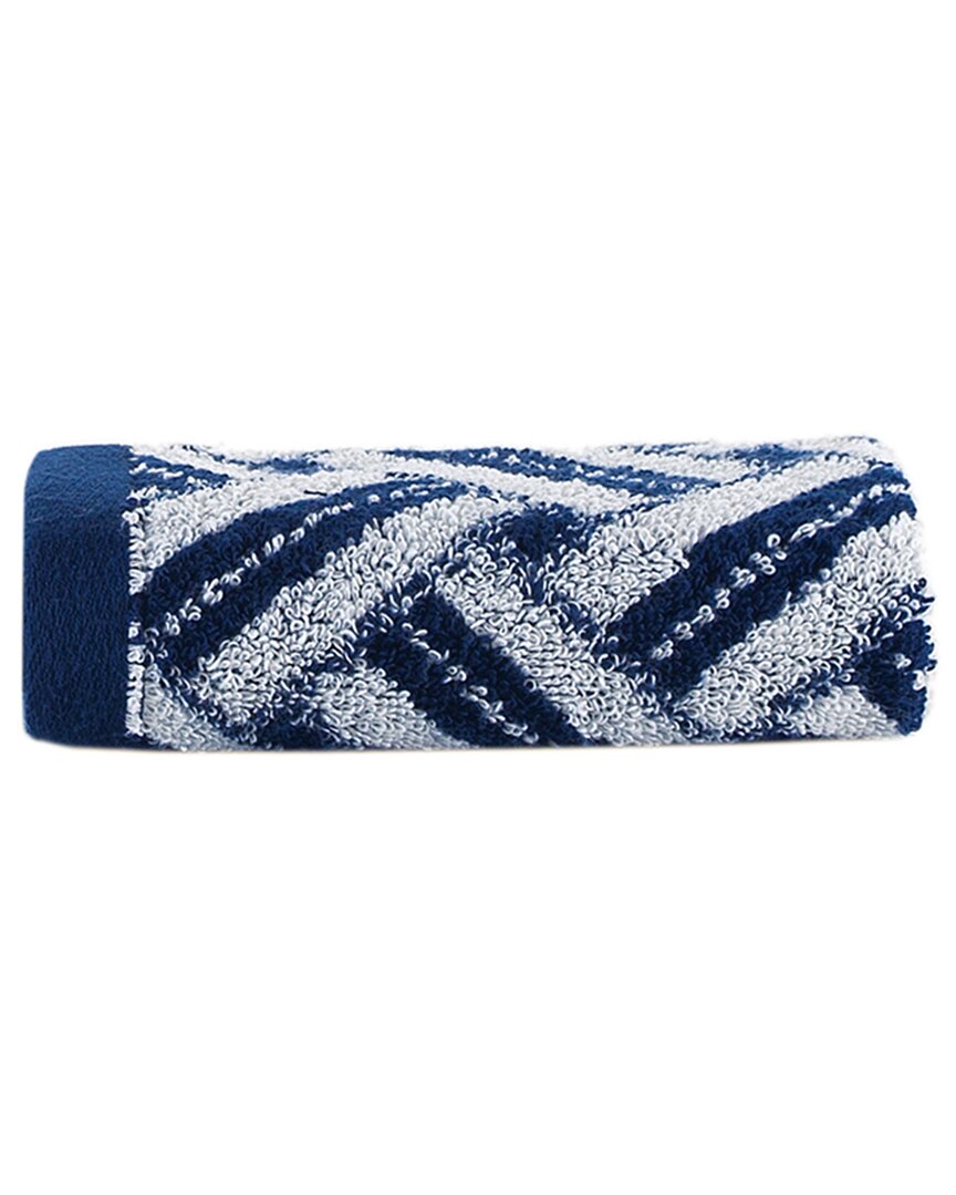Brooks Brothers Criss Cross Stripe Wash Towel In Navy