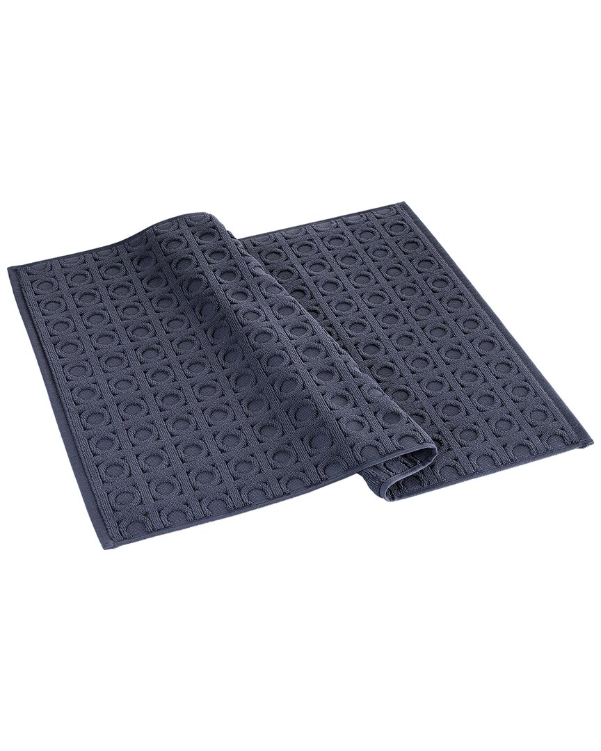 Brooks Brothers Circle In Square Bath Mat In Silver