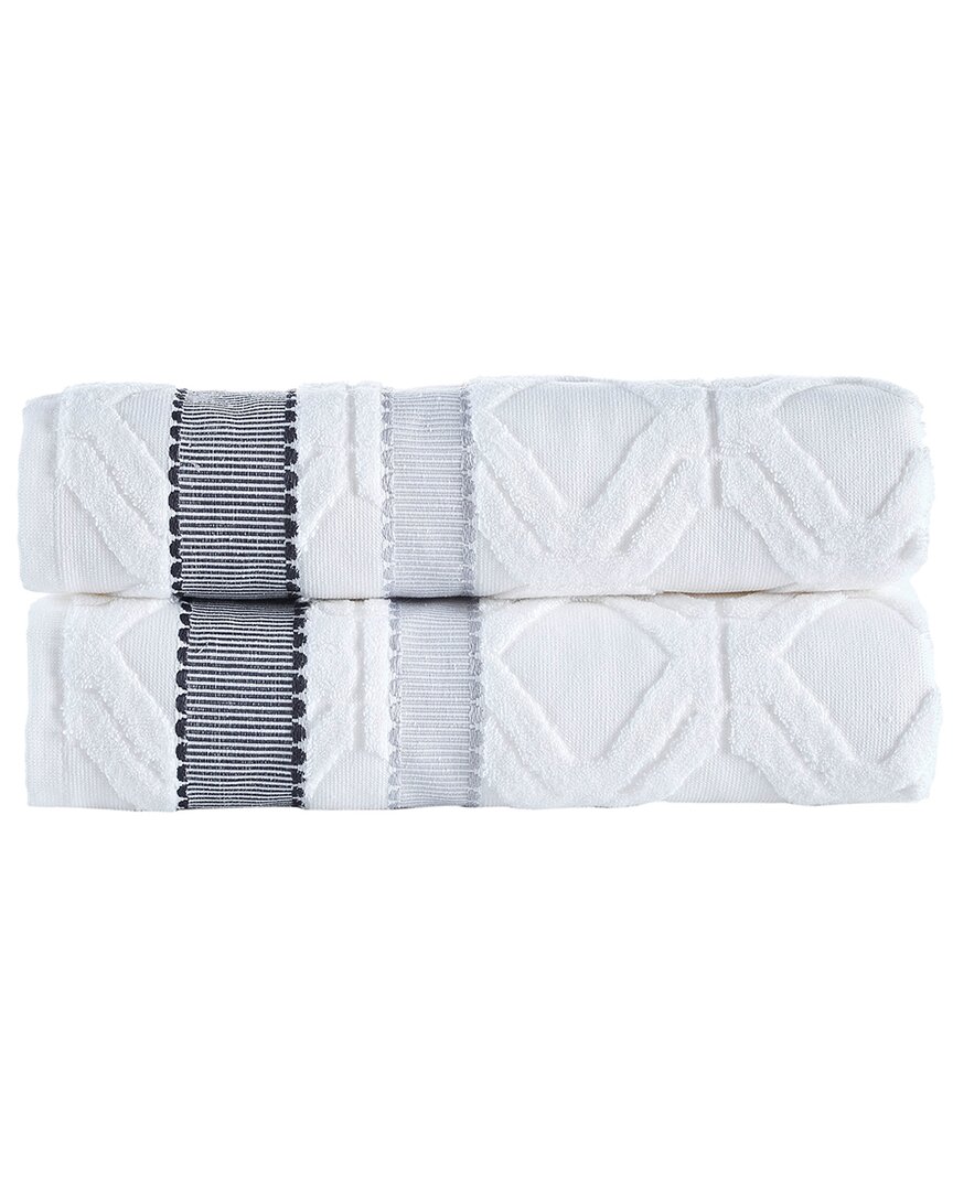 Brooks Brothers Large Square 2pc Bath Towels In White