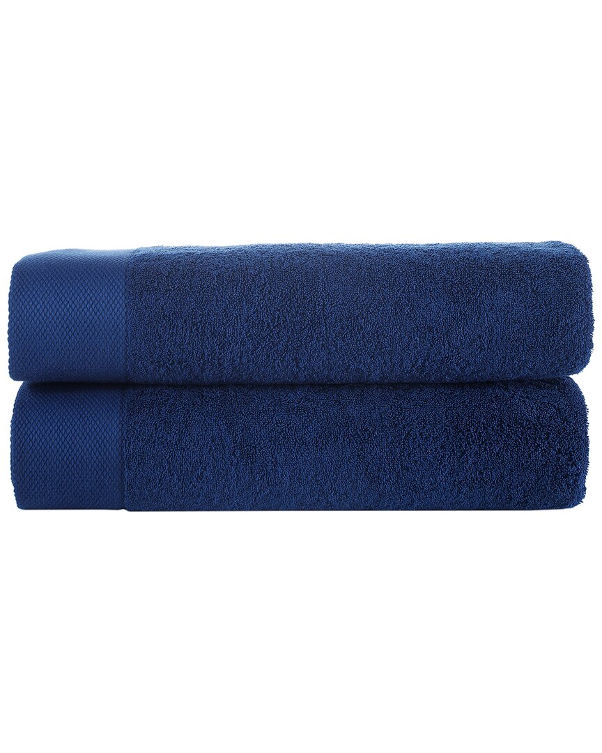 Brooks Brothers Solid Signature 2pc Bath Sheets In Navy
