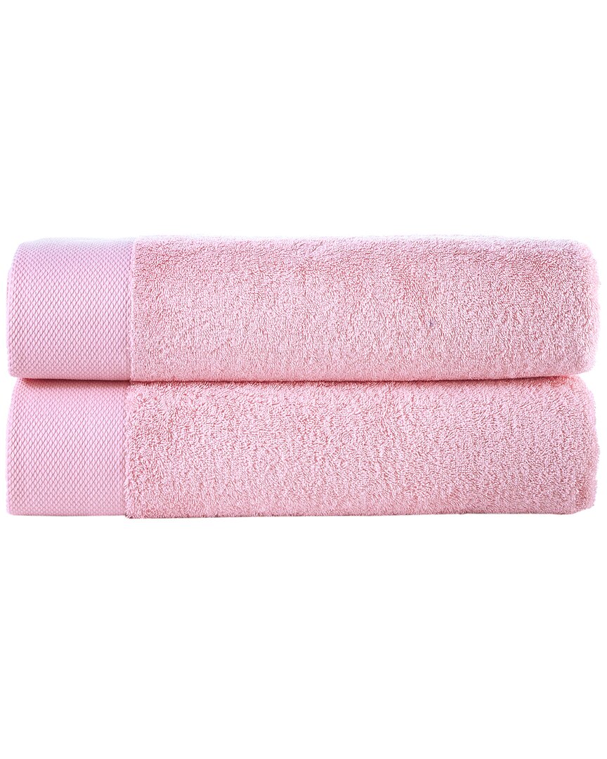 Brooks Brothers Solid Signature 2pc Bath Sheets In Pink