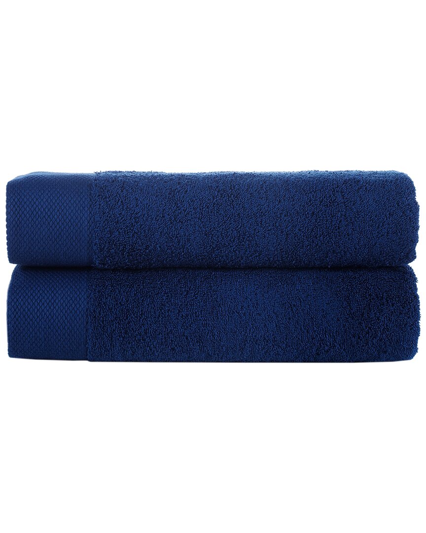 Brooks Brothers Solid Signature 2pc Bath Towels In Navy