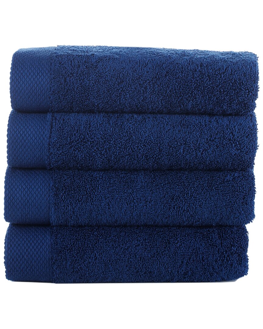 Brooks Brothers Solid Signature 4pc Hand Towels In Navy