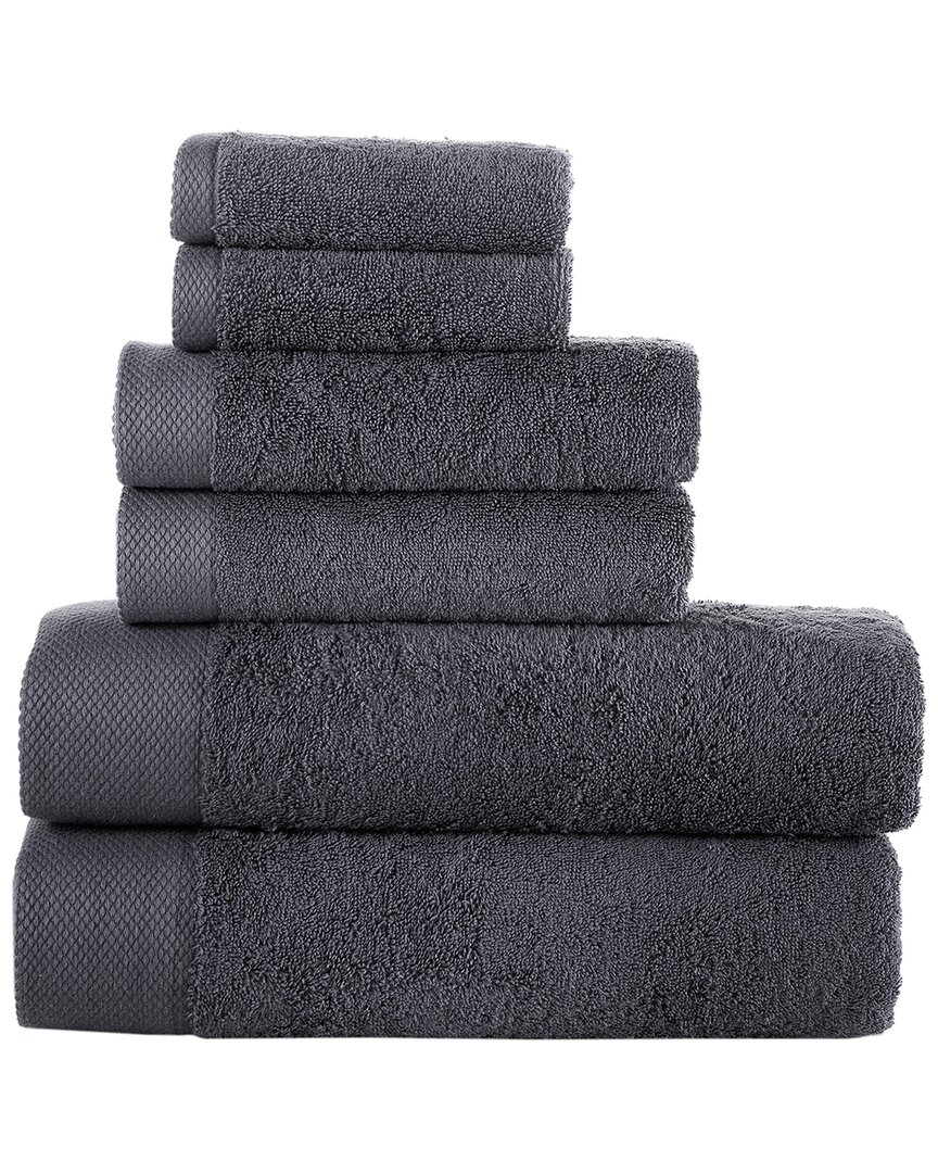 Brooks Brothers Solid Signature 6pc Towel Set In Silver