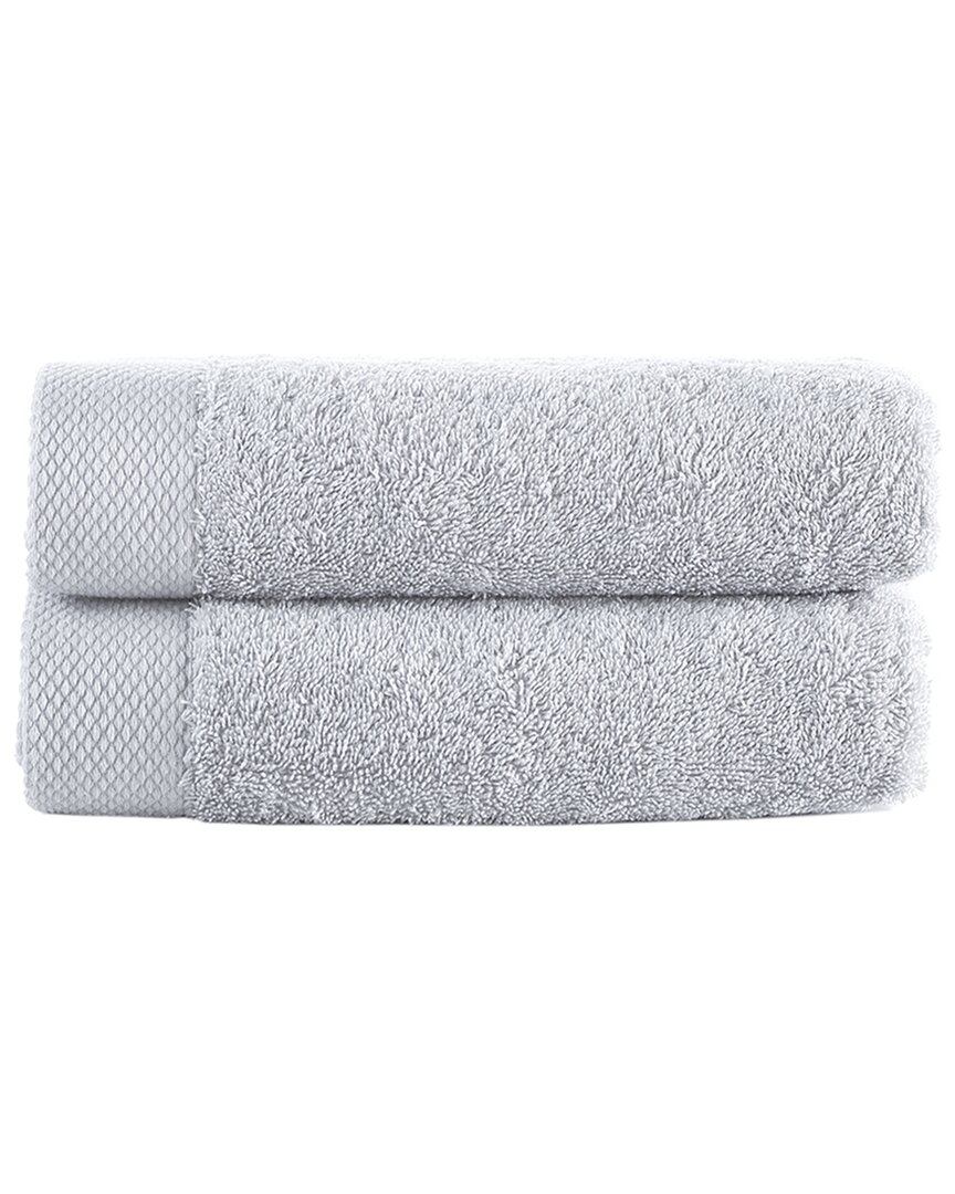 Brooks Brothers Solid Signature 2pc Hand Towels In Silver