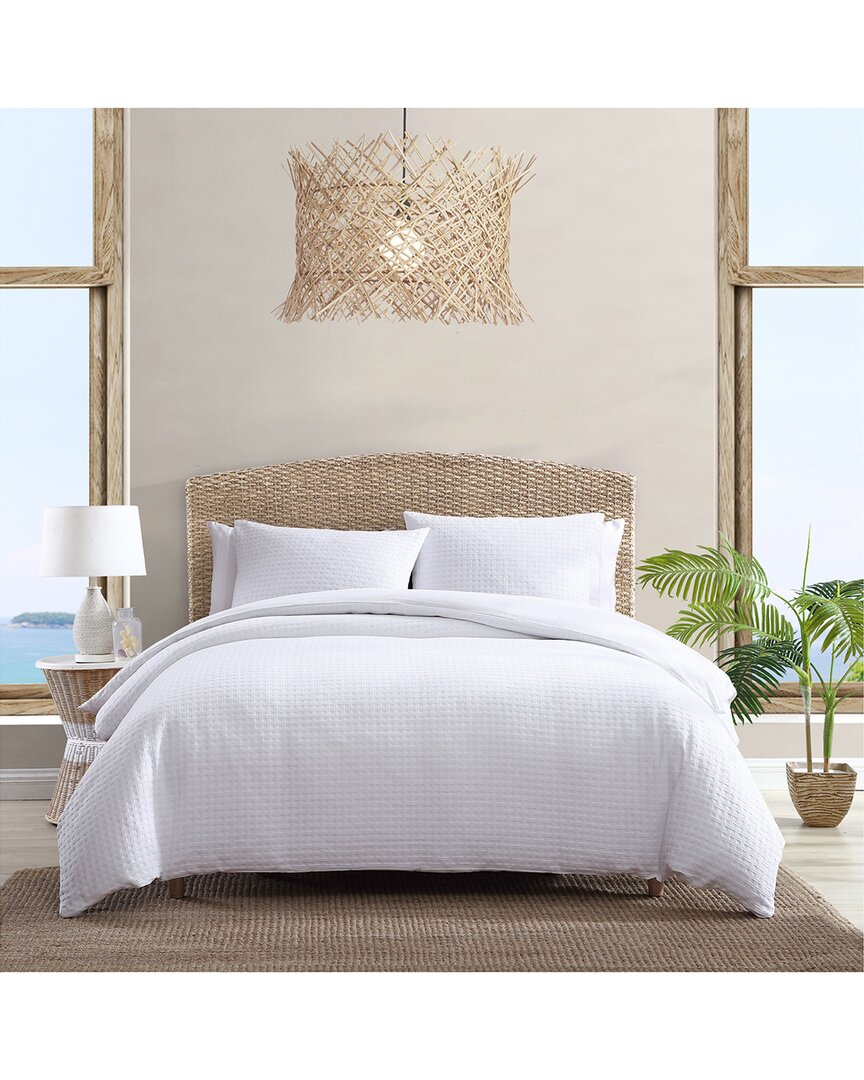 Tommy Bahama Solid Cotton Duvet Cover Set In White