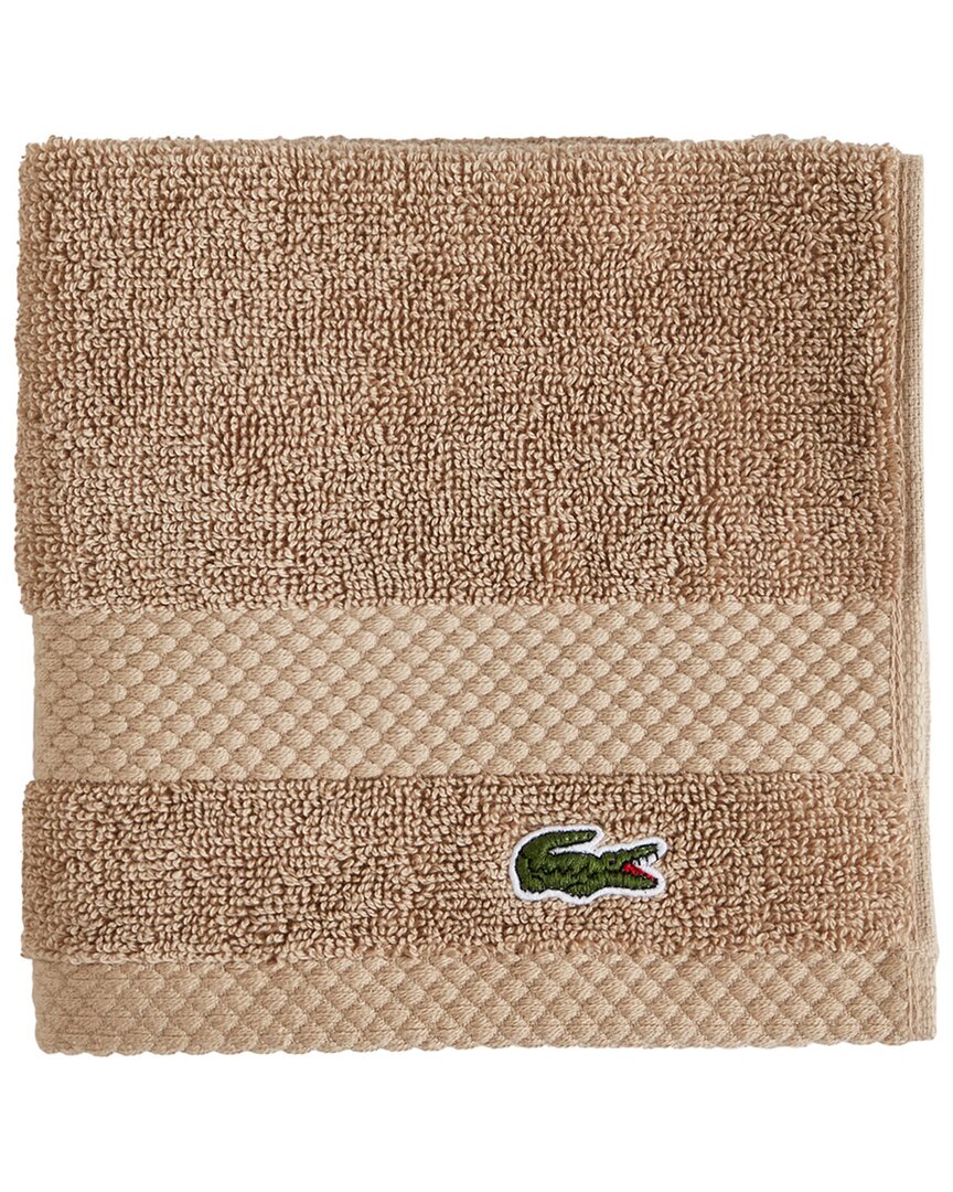 Lacoste Heritage Antimicrobial Wash Towel In Sand
